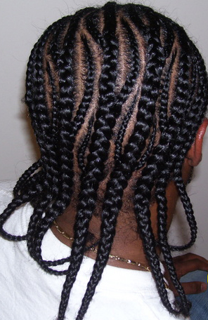 Close-up detail of fresh, neat braids